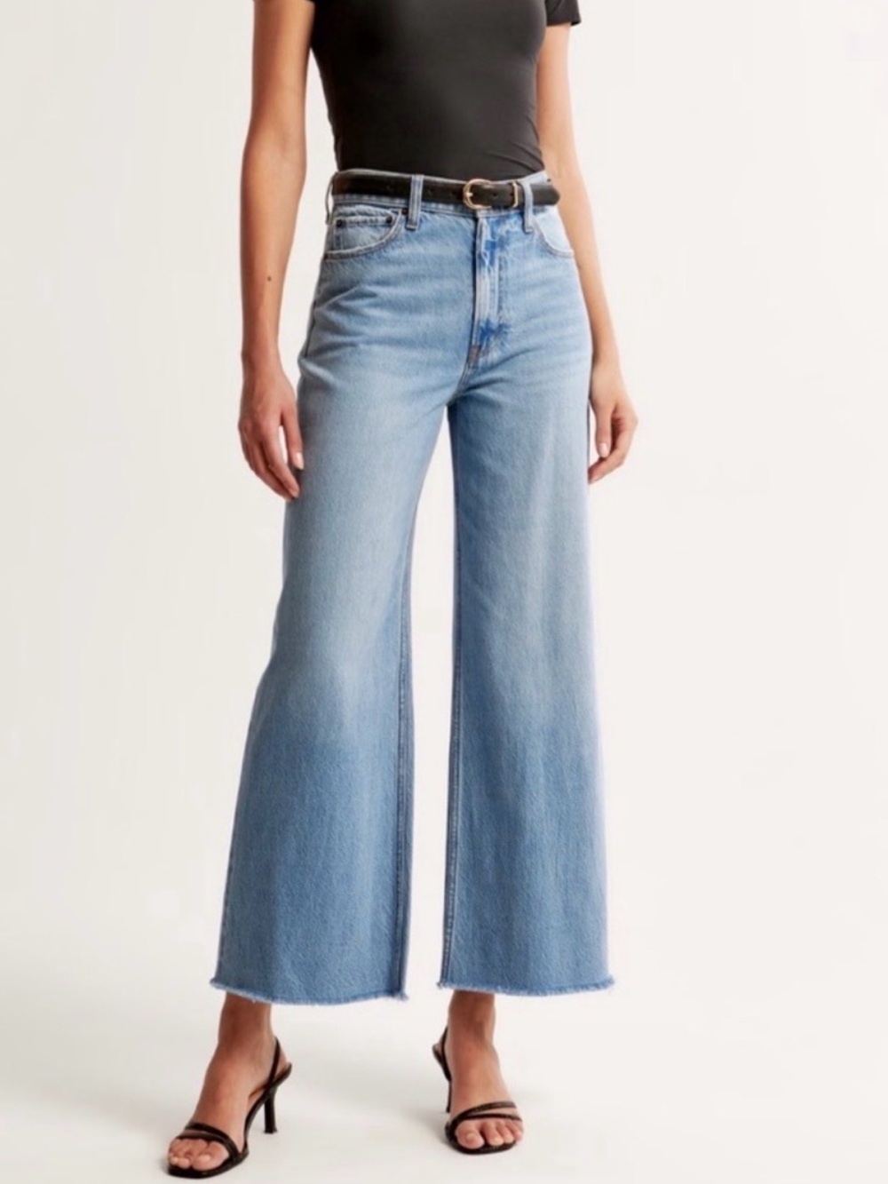 Abercrombie Cropped Wide Leg Jeans